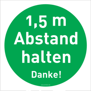 Bodenaufkleber Abstand halten