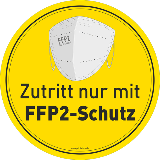 Aufkleber 18 cm "FFP2 Maskenpflicht"