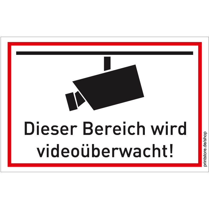 Aufkleber 8 Stück Videoüberwacht – Printstore – Digitale Werbetechnik